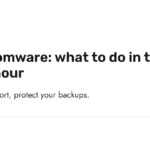 Ransomware: what to do in the first hour. Isolate, report, protect your backups