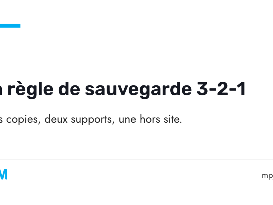 La règle de sauvegarde 3-2-1 : trois copies, deux supports, une hors site